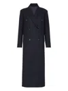 Brunello Cucinelli Lightweight Wool Fabric Overcoat In Black