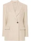 Brunello Cucinelli Double-breasted Wool And Alpaca In Neutrals