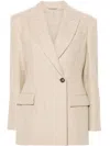 Brunello Cucinelli Double-breasted Wool And Alpaca In Nude