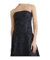 Brunello Cucinelli Strapless Flannel Wool Top With Laser-cut Embroidery In Black
