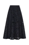 Brunello Cucinelli Flannel Wool A-line Midi Skirt With Laser-cut Floral Embroidery In Dark Grey