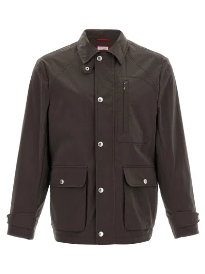 Brunello Cucinelli Field Casual Jackets And Parka Brown