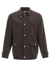 Brunello Cucinelli Cotton Water-resistant Field Jacket In Brown