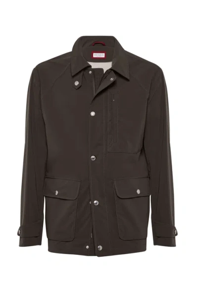 Brunello Cucinelli Raglan-sleeve Field Jacket In Brown
