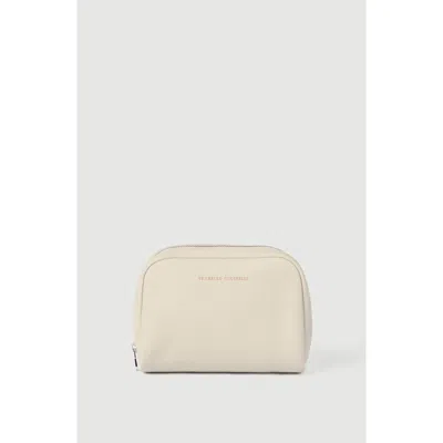 Brunello Cucinelli Fine Grain Calfskin Slim Beauty Case In White
