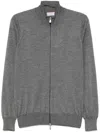Brunello Cucinelli High-neck Zip-up Cardigan In Grey
