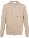 Brunello Cucinelli Fine-knit Cashmere Hoodie In Brown