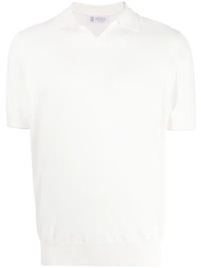 Brunello Cucinelli Fine-knit Cotton Polo In White
