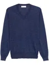 Brunello Cucinelli Men Long Sleeve Crew-neck Sweater In Blau