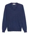 Brunello Cucinelli Men Long Sleeve Crew-neck Sweater In Blue