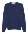 Brunello Cucinelli Men Long Sleeve Crew-neck Sweater In Blue