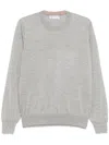 Brunello Cucinelli Grey Cotton Crewneck Sweater In Gray