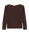Brunello Cucinelli Cashmere Boat-neck Sweater In Burgundy