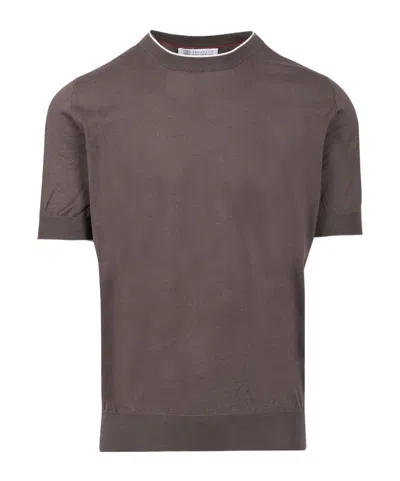 Brunello Cucinelli Fine-knit T-shirt In Black