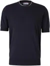 Brunello Cucinelli Men Black Jersey Faux Layering T-shirt In Blue