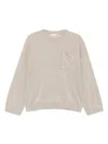 Brunello Cucinelli Long-sleeved Top With Relaxed Fit In Neutrals