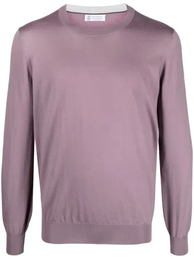 Brunello Cucinelli Fine-knit Cashmere Jumper In Purple