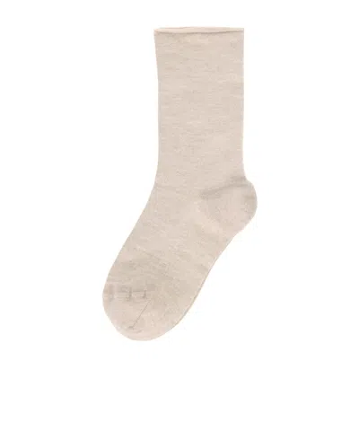Brunello Cucinelli Fine-knit Ankle Socks In Neutral