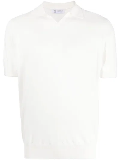 Brunello Cucinelli Fine-knit Cotton Polo In White