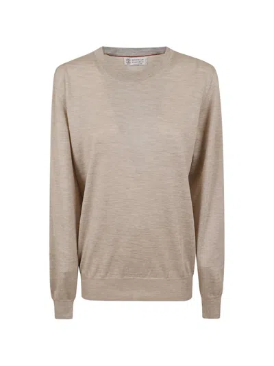 Brunello Cucinelli Fine-knit Sweater In Neutral