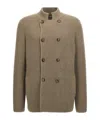 Brunello Cucinelli Olive Double-breasted Cardigan In Brown