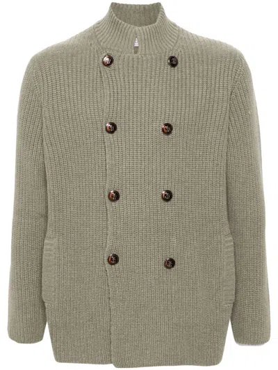 Brunello Cucinelli Fisherman's Knit Cardigan In Grey