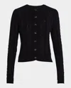 Brunello Cucinelli Fitted Cotton Diamante Cardigan In C101 Black