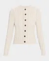 Brunello Cucinelli Fitted Cotton Diamante Cardigan In Cj430 Oat