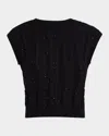 Brunello Cucinelli Black Dazzling Double Cable Knit Vest In C101 Black