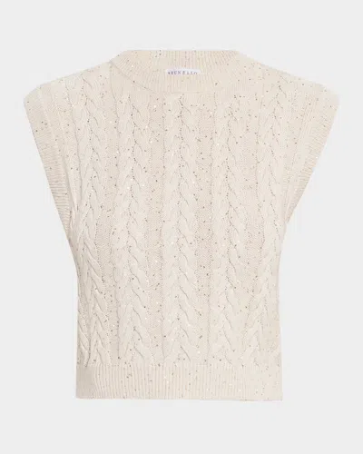 Brunello Cucinelli Fitted Diamante Cotton Tank