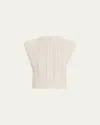 Brunello Cucinelli Fitted Diamante Cotton Tank In Cj430 Oat
