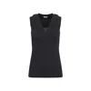 Brunello Cucinelli Fitted Sleeveless Top With Deep V-neckline In Black