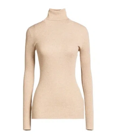 Brunello Cucinelli Fitted Turtleneck Knit Sweater In Brown