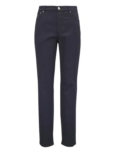 Brunello Cucinelli Five-pocket Chino Trousers In Blue