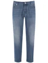 Brunello Cucinelli Five-pocket Denim Trousers In Blue
