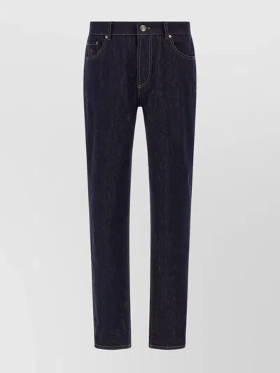 Brunello Cucinelli Five-pocket Denim Trousers Featuring Belt Loops In Black