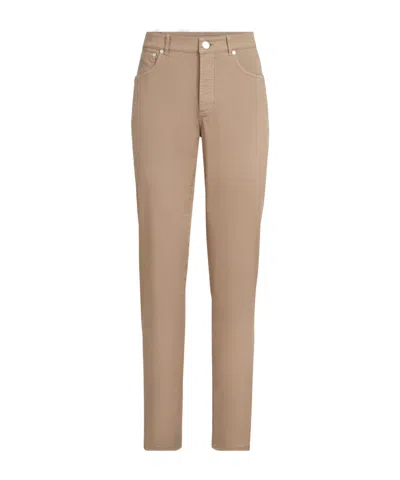 Brunello Cucinelli Five-pocket Garment-dyed Trousers In Neutral