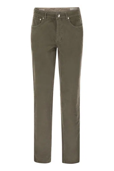 BRUNELLO CUCINELLI BRUNELLO CUCINELLI FIVE-POCKET ITALIAN FIT TROUSERS IN GARMENT DYED COTTON CORDUROY