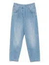 Brunello Cucinelli Elasticated Waistband Denim Trousers With Rivet Detailing In Blau