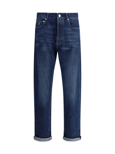 BRUNELLO CUCINELLI BRUNELLO CUCINELLI LOGO PATCH STRAIGHT-LEG JEANS