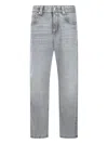 Brunello Cucinelli Grey Cotton Denim Jeans In Gray