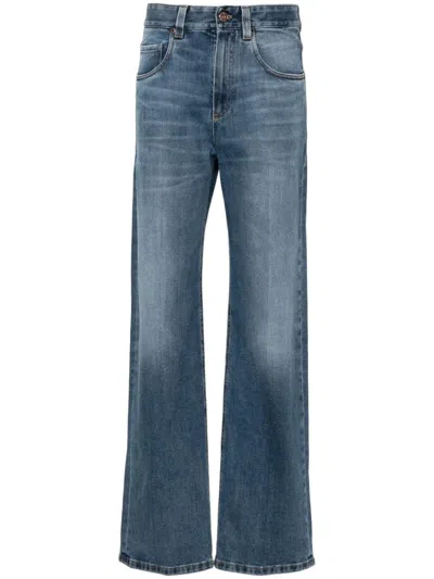 Brunello Cucinelli Five Pocket Loose Jeans In Blue