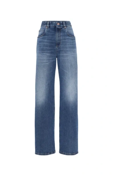 Brunello Cucinelli High-rise Straight-leg Jeans In Dark Denim