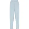 Brunello Cucinelli Women Lightweight Poplin Five-pocket Track Pants With Monili In Sky Blue