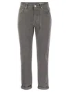 Brunello Cucinelli Greyscale Denim Trousers In Grey Denim