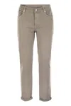 Brunello Cucinelli Five-pocket Traditional Fit Trousers In Light Comfort-dyed Denim