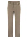 Brunello Cucinelli Five-pocket Traditional Fit Trousers In Light Comfort-dyed Denim In Beige