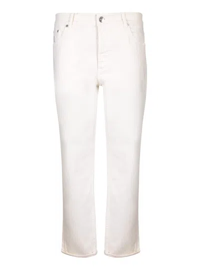 Brunello Cucinelli Five Pockets Cream Trousers In White