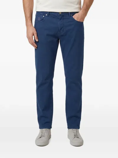 Brunello Cucinelli Five-pocket Straight-leg Trousers In Blue