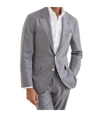 Brunello Cucinelli Flannel Blazer In Gray